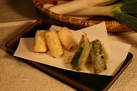 下仁田ねぎ(馬山産)の天ぷら始ります