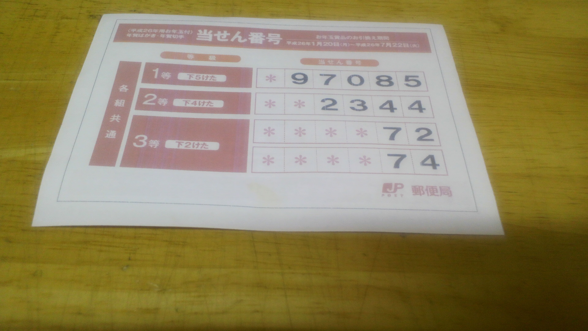 当たった！