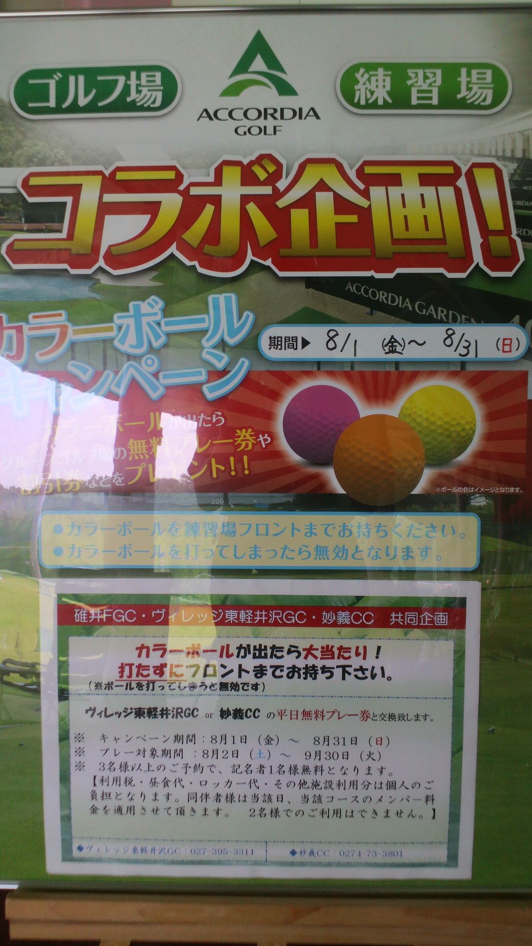 碓ファミ×ヴィレッチGC×妙義CCコラボ企画！！