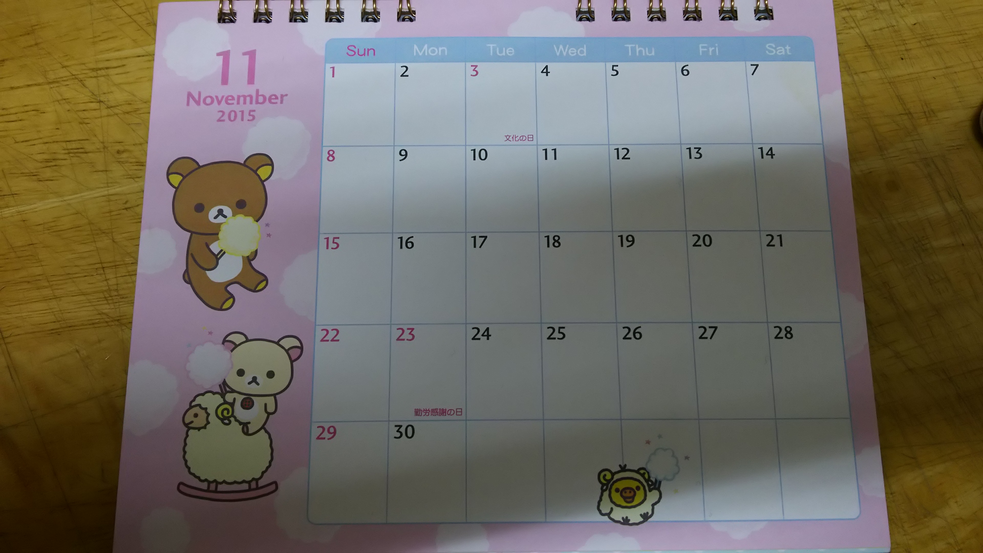 11月1日(日)