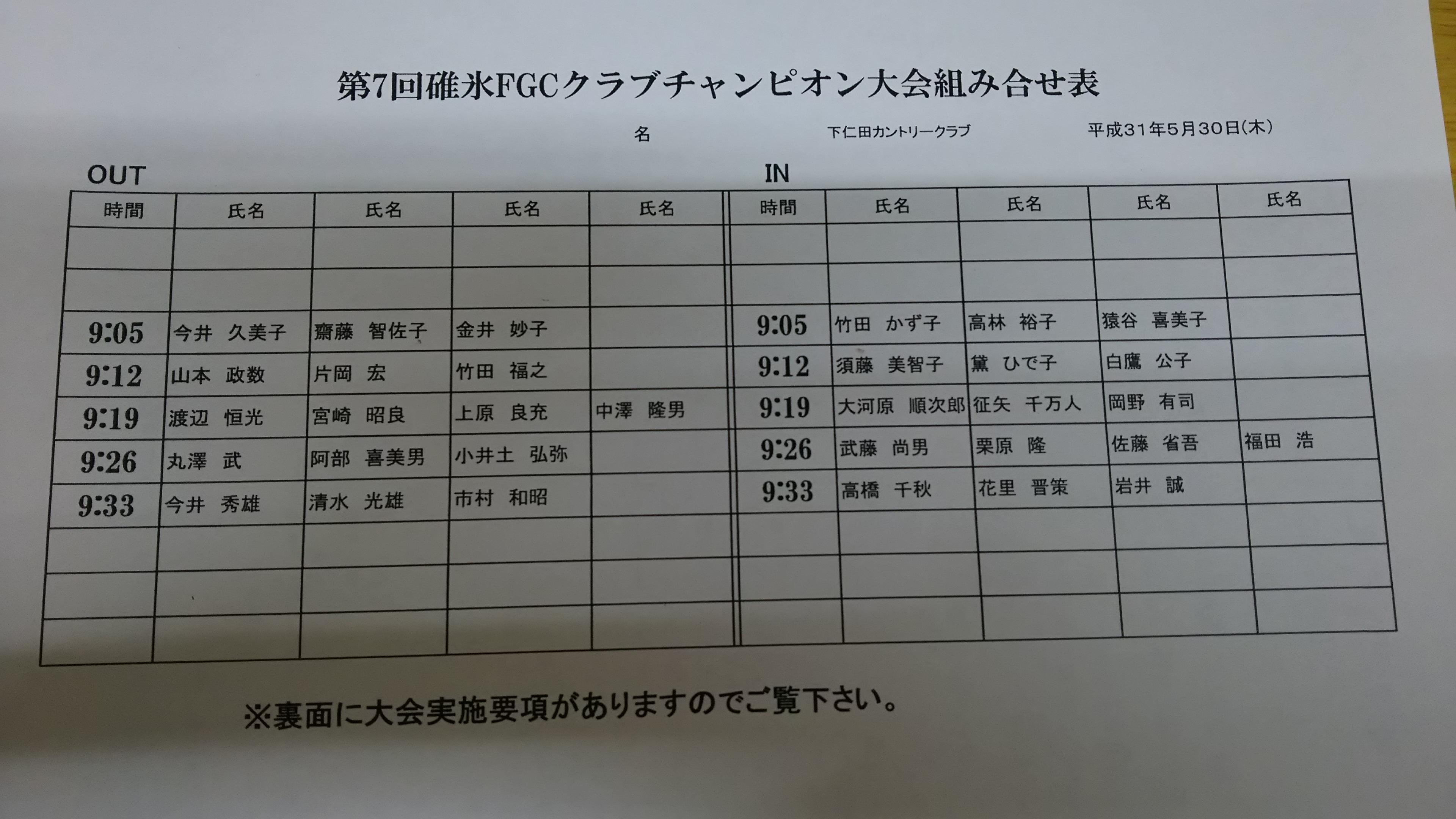 クラチャン組合せ