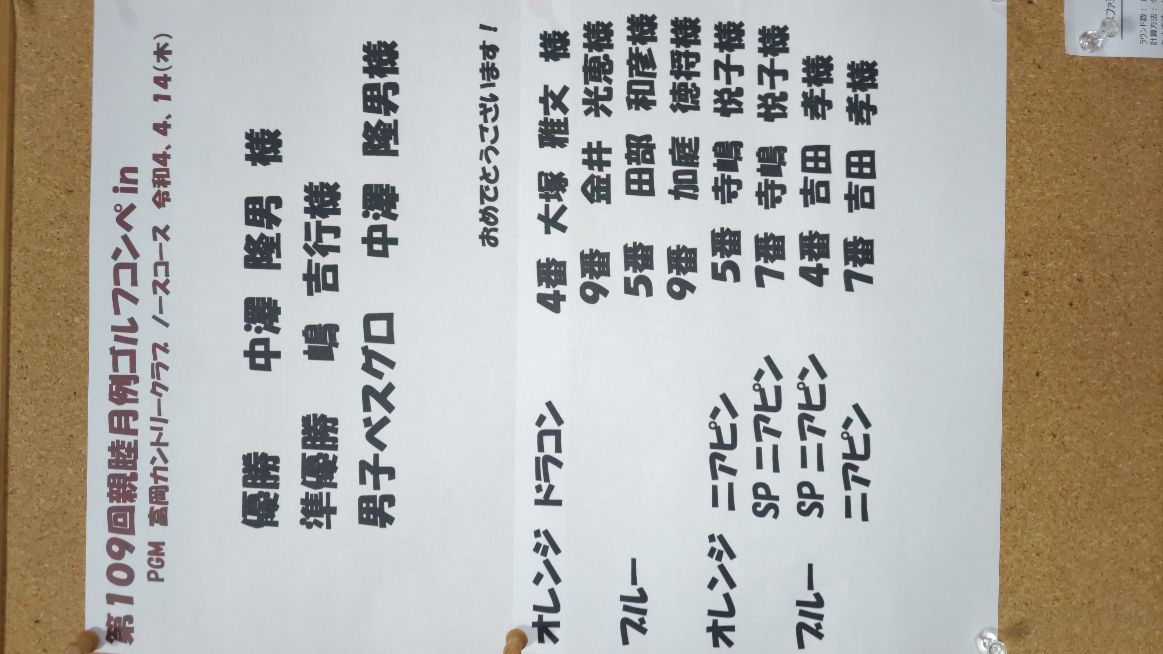 結果発表！！