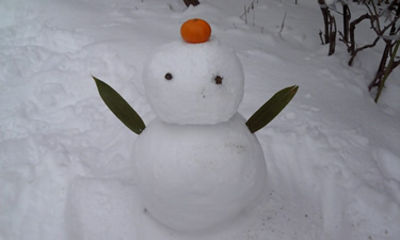 ミニ雪だるまの完成